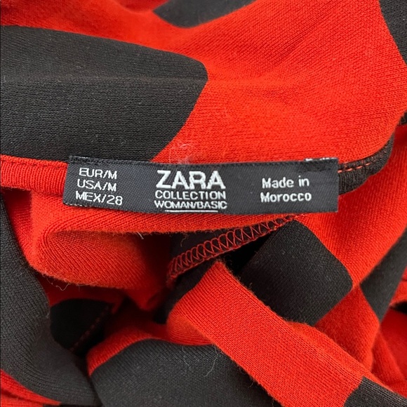 Zara Collection Woman Red Polka Dot Midi Dress V-Neck Bow Tie Long Sleeve M - Picture 8 of 9